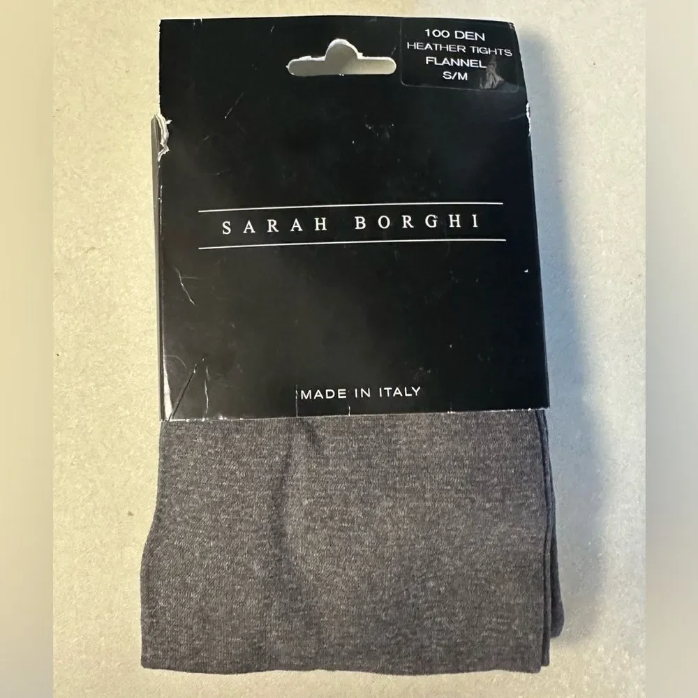 Sarah Borghi S/M Heather Gray Opaque 100 DEN Flannel Tights